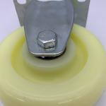 Rigid Top Plate White Nylon Caster Wheels 3 Inch