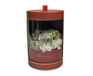 China Round Cylinder Shape Gold Stamping Logo Flower Packaging Box for Roses Made by Materials wholesale