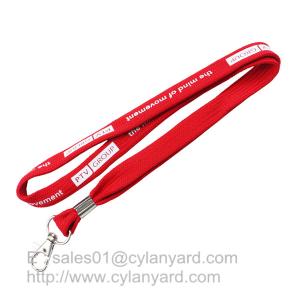 China Tube polyester lanyard with metal sheet crimping, 3/8 inch tubular neck straps wholesale