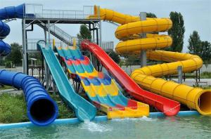 China Craiova Swimming Pool Water Slide Sets Fiberglass Huge Water Park Slides on sale