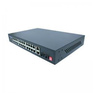 China Industrial 24 Port Poe Switch Unmanaged 100M Fiber Optic Poe Switch on sale