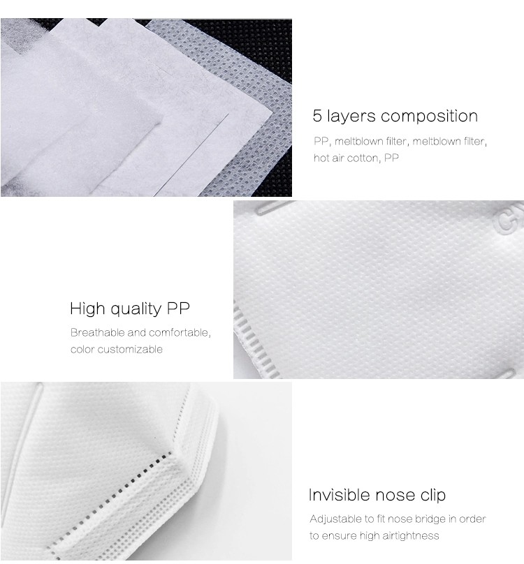 Hang ears Disposable Anti Dust 5 Layers Earloop KN95 Face Mask