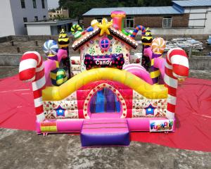 China Colorful Candy Moonwalk Bounce House Slide Inflatable Kids Playground wholesale