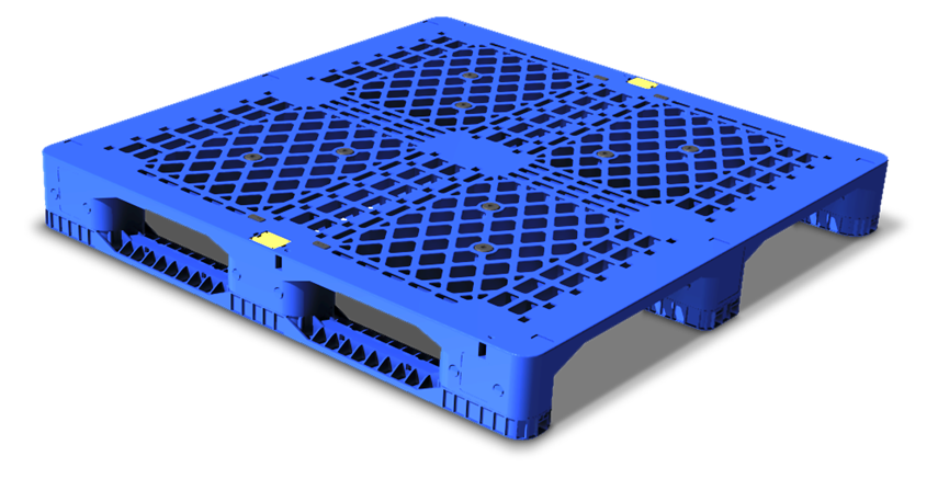 1100*1100*150mm Heavy Duty 3 Runners Open Deck Racking Plastic Pallet wholesale