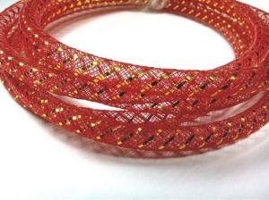 China Red Round Woven Expandable Braided Sleeving 230°C+5 Melting Point wholesale