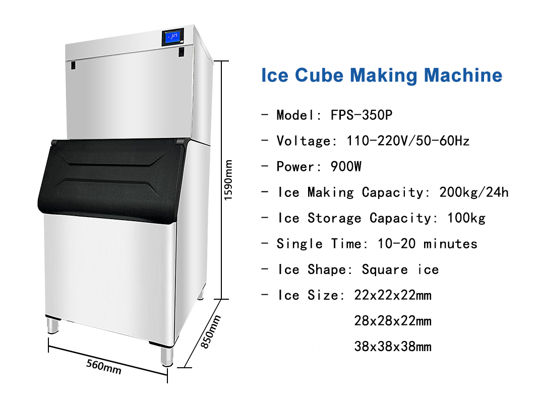 R404A/R290/R22 Refrigerant 200kg Big Cube Ice Block Maker 28x28x22 38x38x22 Automatic Ice Maker Machine for Commercial