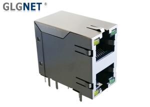 China 2x1 Dual Port RJ45 Without Magnetics Shield Stacked DIP Mounting Type EMI Spring wholesale