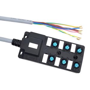 China Single Channel Industrial Distribution Box 6 Port NPN M12 Junction Boxes wholesale