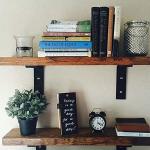 Heavy Duty Carbon Steel Wall Bracket in Rustic Black for Floating Shelf
