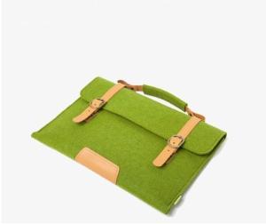 China top quality factory price felt laptop sleeve with leather handle wholesale