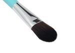 OEM Powder Foundation Brush Bule Wooden Handle Black Fiber Hair