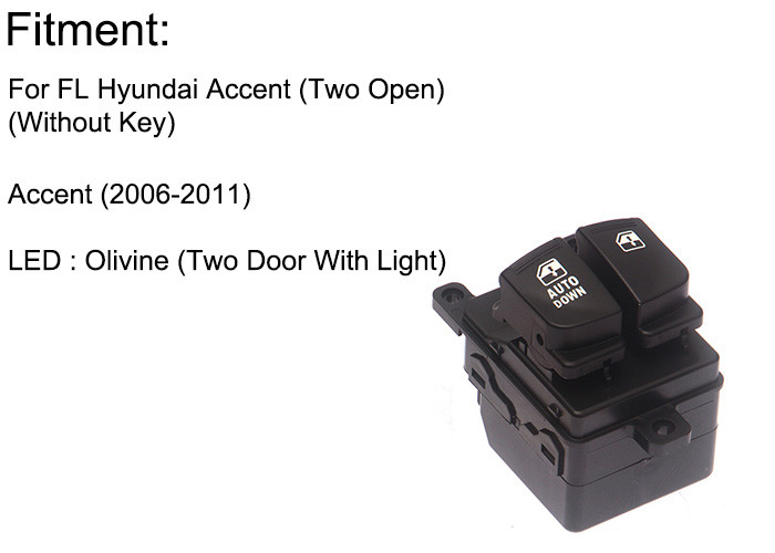 Auto Power window switch Front Left without key for Hyundai Accent two door with light 2006-2011 OE 93570-4V000 YDA