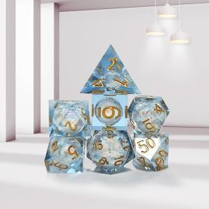 China White flow sand ​ Resin multi -noodle tablet game dice set dnd dice wholesale