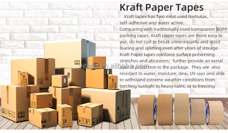 Customized Logo Brown Reinforced Kraft Paper Tape For Professional Waterproof Sealing
