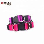Adjustable Pet Nylon Dog Collars For Safety Double D Ring Fur Decoration
