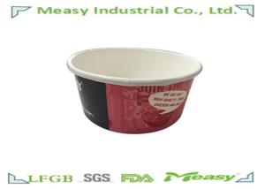 China Large Capacity Disposable Paper Bowl , Salad Paper Container With Plastic Lid wholesale