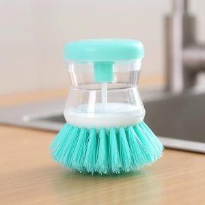 China Tpr Soap Dispensing Cleaning Brush Automatic Adding Press Button wholesale