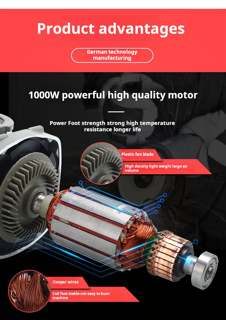 860W Domestic Electric Variable Speed Angle Grinder Dustproof