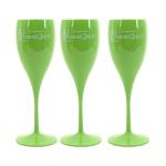 Green Perrier Jouet Polycarbonate Plastic Champagne Glasses Flutes For Tub