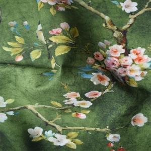 China Modern Polyester Cotton Fabrics Ramie Cotton Silk Printed Fabric wholesale