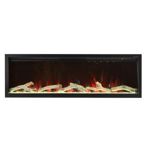 China 1.8M Living Room Long Length Touch Button Top Hot Air Outlet Mixed Colorful Change Fuel Bed Cold Rolled Iron Fireplace wholesale
