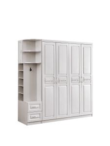 China Dustproof White Wood Armoire Wardrobe wholesale