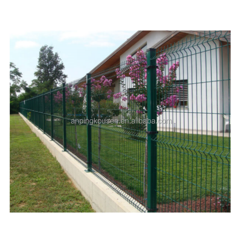 Steel Material Modern Stylish Gray/Green Color PVC Coated 3D Garden Fence for Outdoor