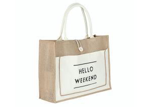China Eco - Friendly Jute Shopping Bags Large Capacity With Sturdy Shoulder Straps wholesale