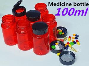 China Supplement Vitamins Medicine Bottles 100ml Red Pill Bottle wholesale
