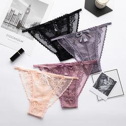 China                  Sexy Lace Panties Transparent Underwear Sexy Lingerie Floral Women Briefs Ladies              wholesale