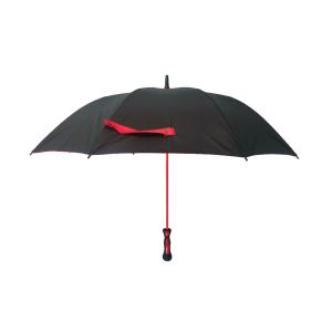 China 30 Inch Automatic Black &amp; Red Double Canopy Golf Umbrella Inside With Black Net wholesale