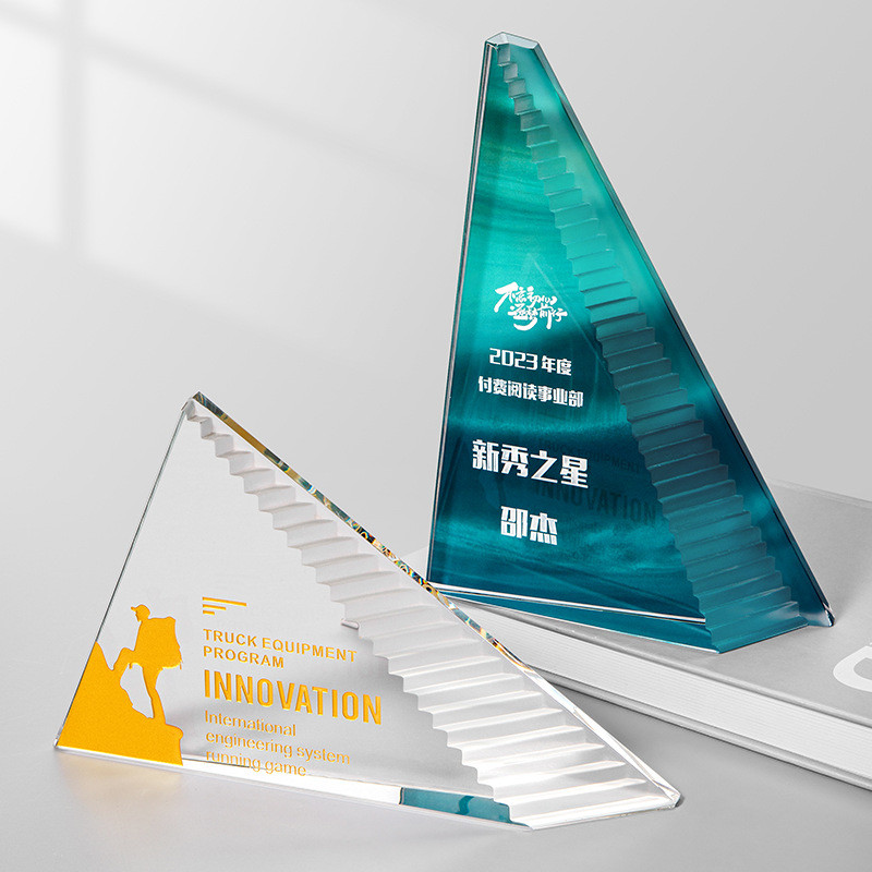 Acrylic Creative Award Plaque 13.5 X 22.5 X 4 cm Size for Outstanding Employees Customizable Logo