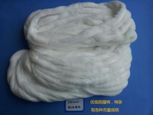 China Absorbent Cotton Sliver 3g Per Meter Medical Grade ＞80 Degrees Whiteness wholesale