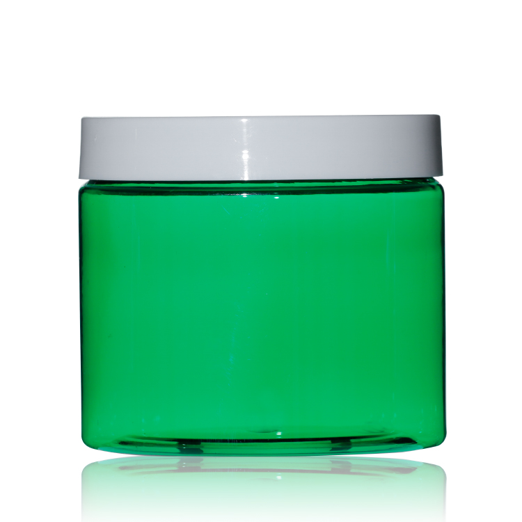 480ml 16oz PET Plastic Packaging Jars Green OEM Empty Cosmetic Jar