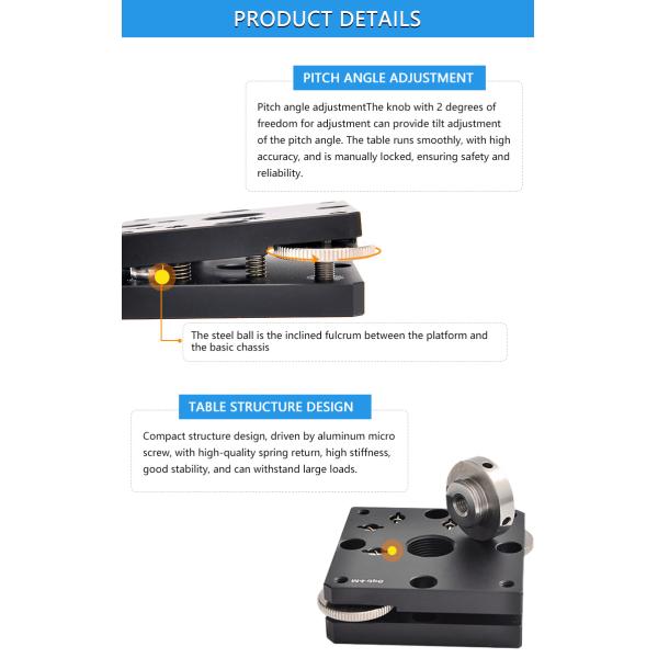 Manual Horizontal Tilt Dual Axis Fine Adjustment Chamber Positioning Stage