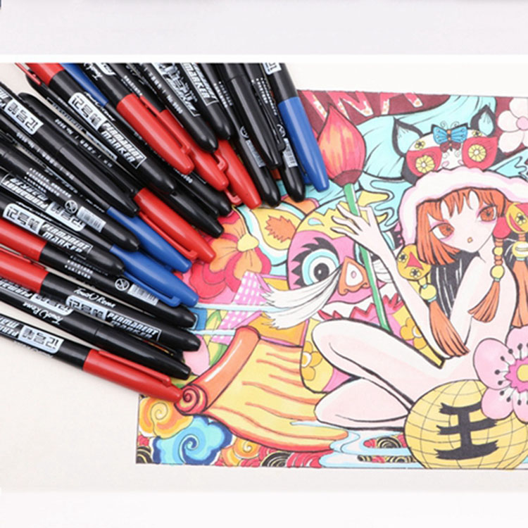Paper Writing Medium Gel-Ink Permanent Marker Pen with Fast Drying Ink and Single Head Design