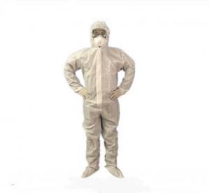 China Asbestos Removal Disposable Hooded Coveralls Flame Resistant With Boots wholesale