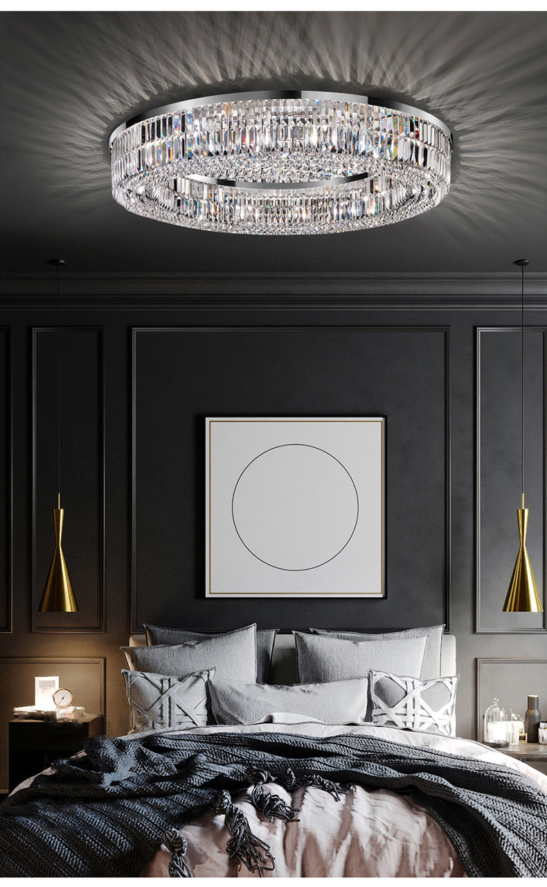 Modern Living Room Foyer Sitting room Chandeliers Round Chrome Sliver Ceiling lights(WH-CA-57)