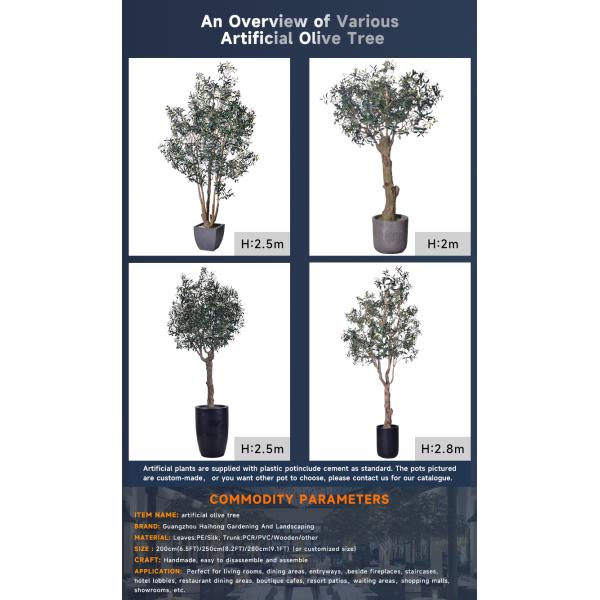 Customized Large Olive Artifical Tree Simulation Indoor Restaurant Decoration