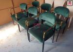 Stainless Steel Combine Metal Structure, Velvet / Leather Upholstered Arm Chair