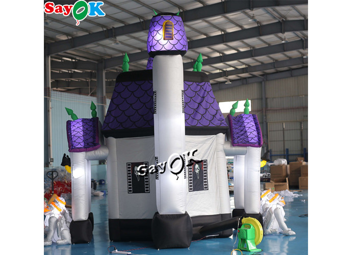 5m 16ft Horrific Inflatable Halloween Haunted House With Dead Tree Led Lighting