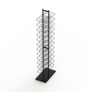 China Double Sides Floor Hat Rack 24- Layers Wire Baseball Cap Display Rack wholesale