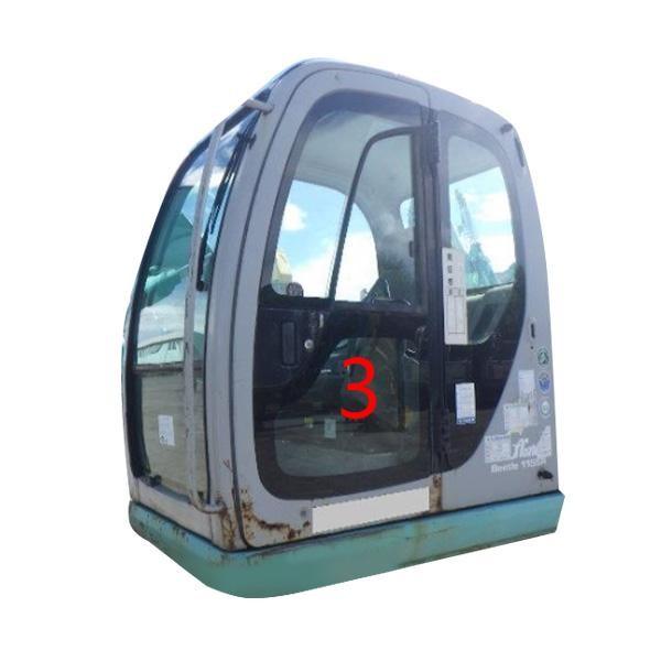 OEM KOBELCO Excavator Glass Left Door Lower Position NO.3 Green Windscreen