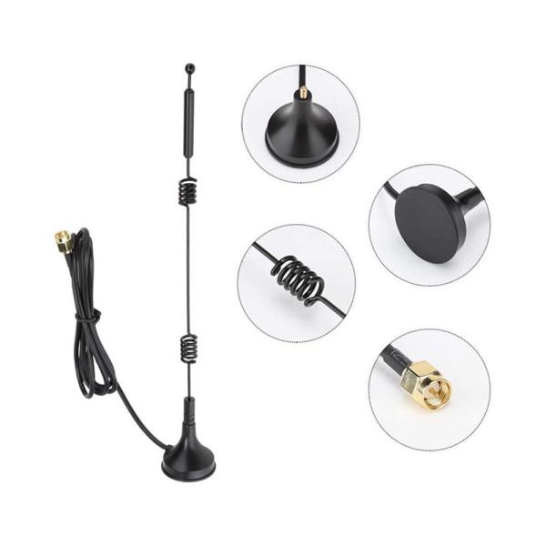 SMA Male Dual Band Magnetic Antenna Connector 2.4G 5G / 5.8G 12 DB Omni