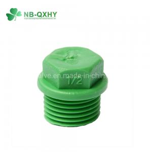 China PPR Thread Pipe Fittings Male Plug 1/2 inch Green for Hot and Cold Water Pipes wholesale