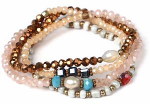 China Women Accesories Multi Rows Crystal Bracelet, wholesale black quarz stone fashion gold chain bracelet for men, layer cry on sale