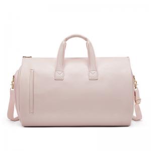 China PU Foldable Pink Leather Travel Duffle Bag Carry On Garment Bag OEM/ODM wholesale