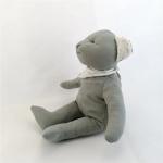 100% Cotton Soft Plush Toy 23cm Organic Soft Grey Bear Toy Earth Friendly
