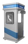 Vandal Resistant Soundproof Phone Booth Robust Galvanised Metal Material Stand