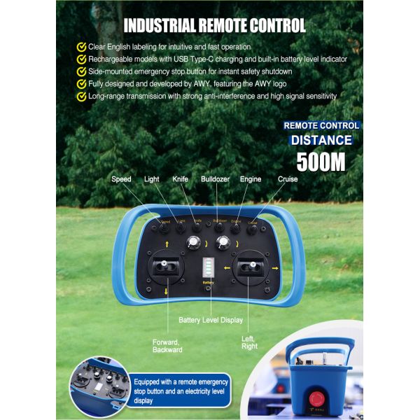 European Spot High Chassis Remote Control Tracked Mower Avoid Fruit Tree Branches Hilly Wasteland Lawn Mowers